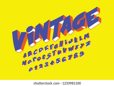 Vector of stylized modern font and alphabet