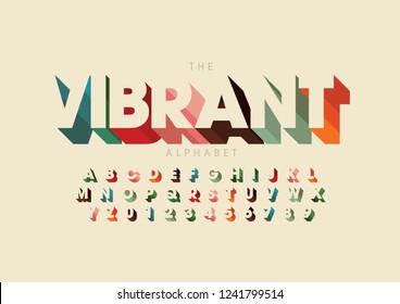 Vector of stylized modern font and alphabet