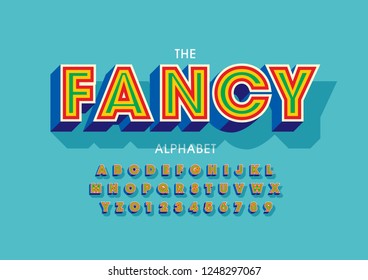 Vector of stylized modern font and alphabet