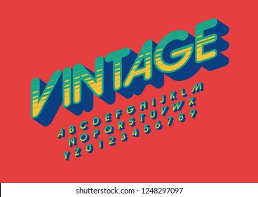 Vector of stylized modern font and alphabet