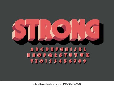Vector of stylized modern font and alphabet