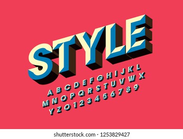 Vector of stylized modern font and alphabet