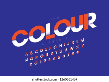 Vector of stylized modern font and alphabet