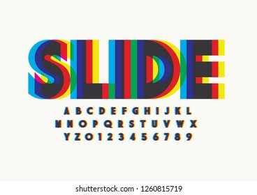 Vector of stylized modern font and alphabet