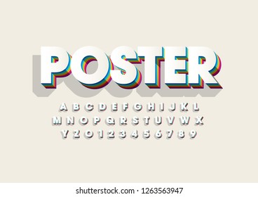 Vector of stylized modern font and alphabet