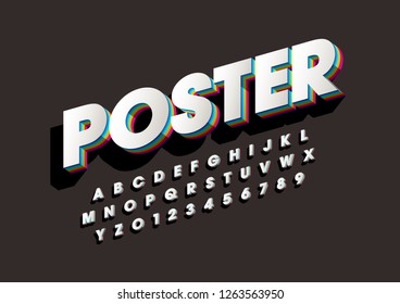 Vector of stylized modern font and alphabet