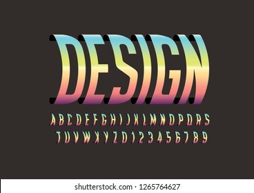 Vector of stylized modern font and alphabet