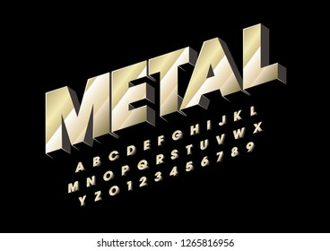 Vector of stylized modern font and alphabet