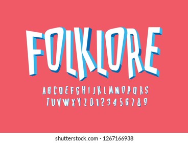 Vector of stylized modern font and alphabet