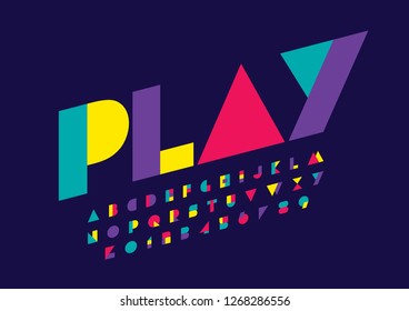 Vector of stylized modern font and alphabet