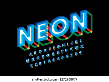 Vector of stylized modern font and alphabet