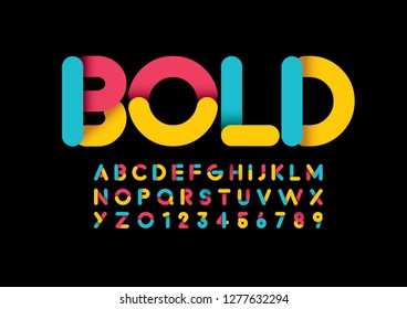 Vector of stylized modern font and alphabet