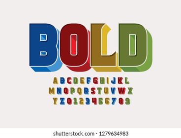 Vector of stylized modern font and alphabet