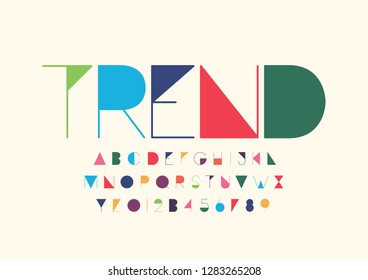 Vector of stylized modern font and alphabet