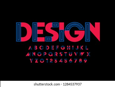 Vector de letra y alfabeto modernos estilizados