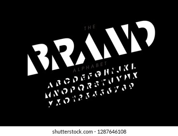 Vector of stylized modern font and alphabet