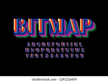Vector of stylized modern font and alphabet
