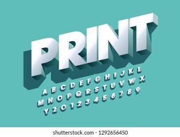 Vector of stylized modern font and alphabet