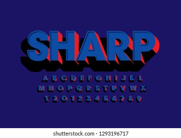 Vector de letra y alfabeto modernos estilizados