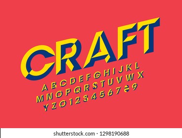 Vector of stylized modern font and alphabet