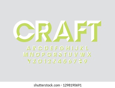 Vector of stylized modern font and alphabet