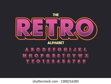 Vector of stylized modern font and alphabet