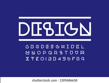 Vector of stylized modern font and alphabet