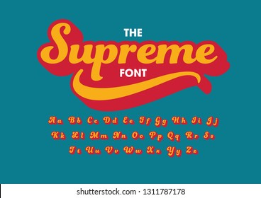 Vector of stylized modern font and alphabet