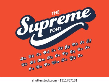 Vector of stylized modern font and alphabet