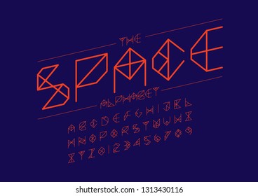Vector of stylized modern font and alphabet