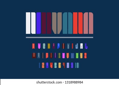 Vector of stylized modern font and alphabet
