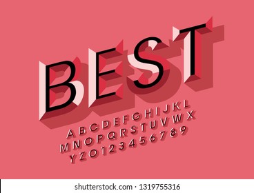 Vector of stylized modern font and alphabet