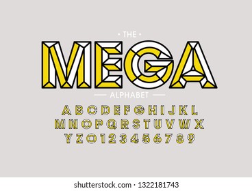 Vector de letra y alfabeto modernos estilizados