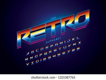 Vector of stylized modern font and alphabet