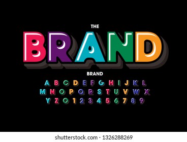 Vector of stylized modern font and alphabet