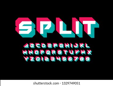 Vector of stylized modern font and alphabet