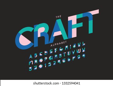 Vector of stylized modern font and alphabet