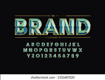Vector of stylized modern font and alphabet