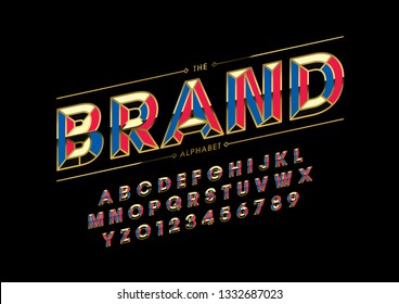 Vector of stylized modern font and alphabet