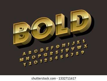 Vector of stylized modern font and alphabet