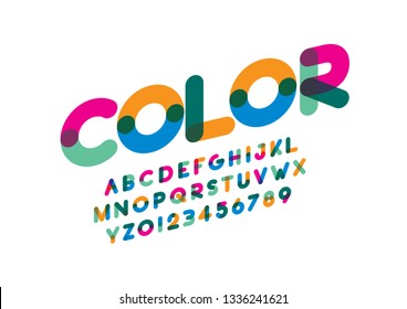 Vector of stylized modern font and alphabet