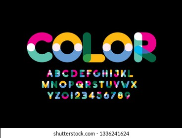 Vector of stylized modern font and alphabet