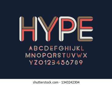 Vector de letra y alfabeto modernos estilizados