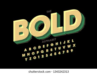 Vector of stylized modern font and alphabet