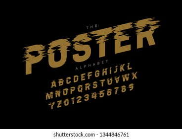 Vector of stylized modern font and alphabet