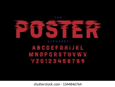 Vector of stylized modern font and alphabet