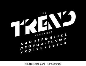 Vector of stylized modern font and alphabet