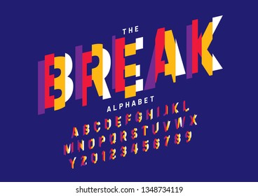 Vector of stylized modern font and alphabet