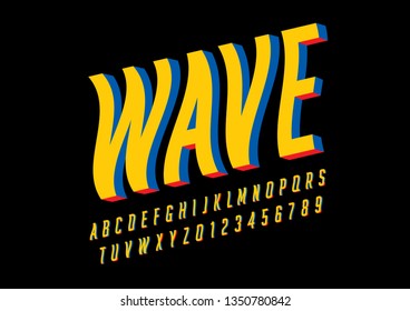 Vector of stylized modern font and alphabet