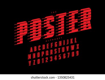 Vector of stylized modern font and alphabet
